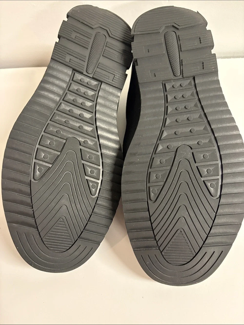 Men's Black Leather & Suede Lace-Up Slip-On Loafers